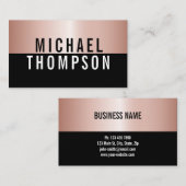 Carte De Visite GOLD GRADE ROSE Élégant Moderne Simple Professionn (Devant / Derrière)