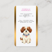 Carte De Visite Gold Grooming Pet Personalized Elegant Collection (Devant)