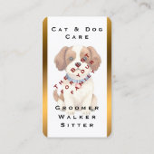 Carte De Visite Gold Grooming Pet Personalized Elegant Collection (Dos)