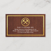 Carte De Visite Gold Hammer On Timber Gold Borders (Dos)