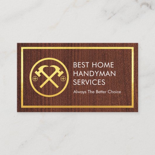 Carte De Visite Gold Hammer On Timber Gold Borders (Devant)