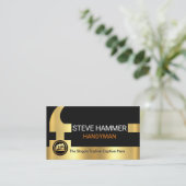 Carte De Visite Gold Hammer Your Name Handle (Debout devant)