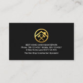 Carte De Visite Gold Hammer Your Name Handle (Dos)