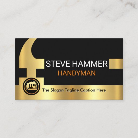Carte De Visite Gold Hammer Your Name Handle (Devant)