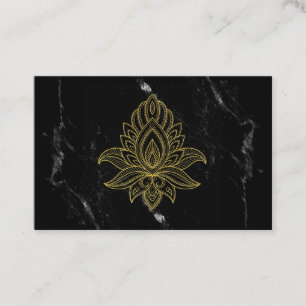 Carte De Visite ~ Gold Hamsa Blanc Marbre Noir Sacré Abstrait
