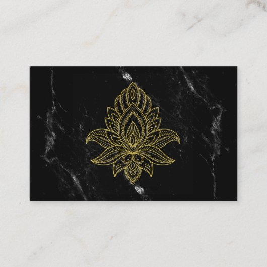 Carte De Visite ~ Gold Hamsa Blanc Marbre Noir Sacré Abstrait (Devant)