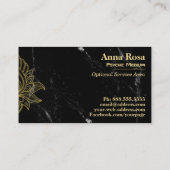 Carte De Visite *~* Gold Hamsa Marbre Noir Blanc Sacré (Dos)