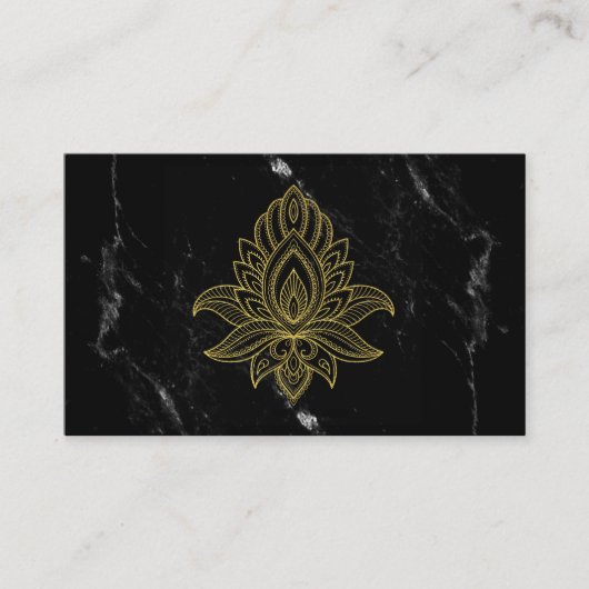 Carte De Visite *~* Gold Hamsa Noir Marbre Blanc Sacré Abstrait (Devant)