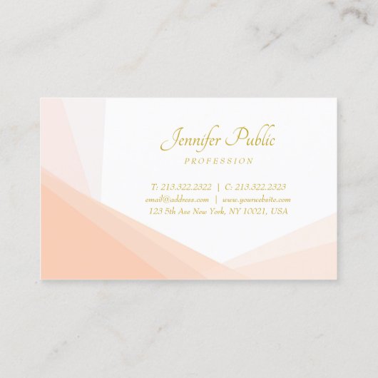 Carte De Visite Gold Hand Script Nom Professionnel Élégant Moderne (Dos)