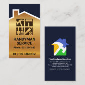 Carte De Visite Gold Handyman Home Toit Windows (Devant / Derrière)