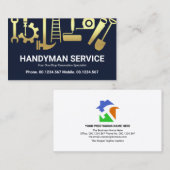 Carte De Visite Gold Handyman Outils de construction Accueil Rénov (Devant / Derrière)