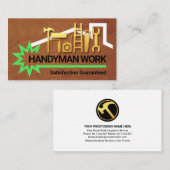 Carte De Visite Gold Handyman Outils Roof Star Bordure (Devant / Derrière)
