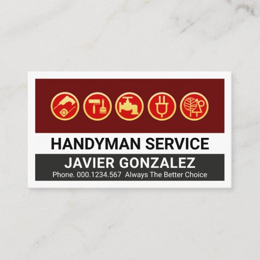 Carte De Visite Gold Handyman Repair Tool Layers (Devant)