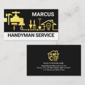 Carte De Visite Gold Handyman Tools Home Landscape (Devant / Derrière)