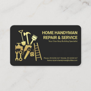 Carte De Visite Gold Handyman Tools Home Réparations