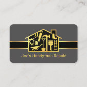 Carte De Visite Gold Handyman Tools Home Réparations (Devant)