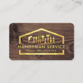 Carte De Visite Gold Handyman Tools In Building Frame (Devant)