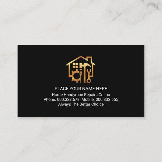 Carte De Visite Gold Handyman Tools Layer (Dos)