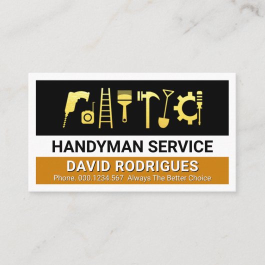 Carte De Visite Gold Handyman Tools Layers (Devant)