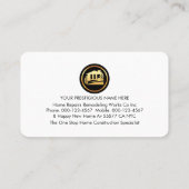 Carte De Visite Gold Handyman Tools On Building Frame (Dos)