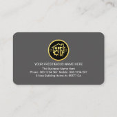 Carte De Visite Gold Handyman Tools On Gold Grey Layers (Dos)