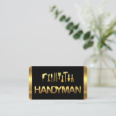 Carte De Visite Gold Handyman Tools On Gold Layers (Debout devant)