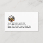 Carte De Visite Gold Handyman Tools On Grey Borders (Dos)