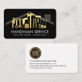 Carte De Visite Gold Handyman Tools On Rooftop (Devant / Derrière)