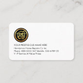 Carte De Visite Gold Handyman Tools On Rooftop (Dos)