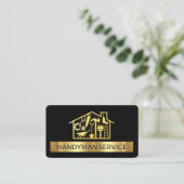 Carte De Visite Gold Handyman Tools Page d'accueil (Debout devant)