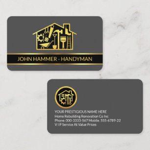 Carte De Visite Gold Handyman Tools Page d'accueil