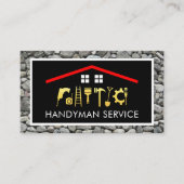Carte De Visite Gold Handyman Tools Roof Frame On Rocks (Devant)