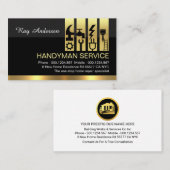 Carte De Visite Gold Handyman Tools Tab Building Construction (Devant / Derrière)