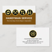 Carte De Visite Gold Handyman Tools White Brown Layers (Devant / Derrière)