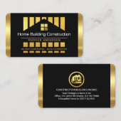 Carte De Visite Gold Home Building Silhouette Construction Piling (Devant / Derrière)