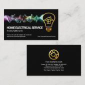 Carte De Visite Gold Home Bulb Électrification de la foudre (Devant / Derrière)