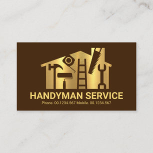 Carte De Visite Gold Home Handyman Tools Builder
