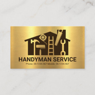 Carte De Visite Gold Home Handyman Tools Building