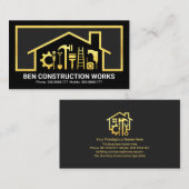 Carte De Visite Gold Home Handyman Tools Frame (Devant / Derrière)