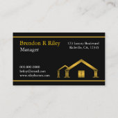 Carte De Visite Gold Home Icon Stucco Construction et construction (Dos)
