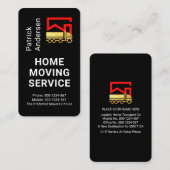 Carte De Visite Gold Home Movers Truck On Black Layer (Devant / Derrière)