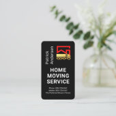 Carte De Visite Gold Home Movers Truck On Black Layer (Debout devant)