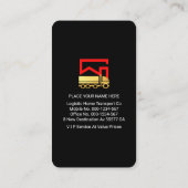 Carte De Visite Gold Home Movers Truck On Black Layer (Dos)