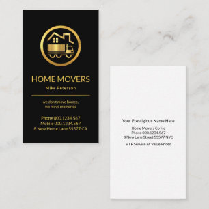 Carte De Visite Gold Home Rooftop Moving