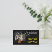 Carte De Visite Gold Home With Paint Splatter Painter Service (Debout devant)
