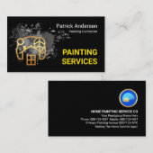 Carte De Visite Gold Home With Paint Splatter Painter Service (Devant / Derrière)