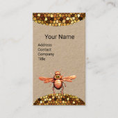 Carte De Visite GOLD HONEY BEE, BEEKEEPER BEEKEEPER MONOGRAM Kraft (Devant)