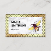 Carte De Visite Gold Honeypeb Marbre blanc Miel Bee Beekeeper (Devant)