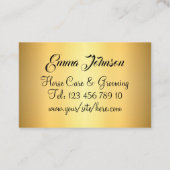Carte De Visite Gold Horseshoe Equine Care (Dos)