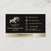 Carte De Visite Gold House Black Immobilier Realtor Moderne (Devant)